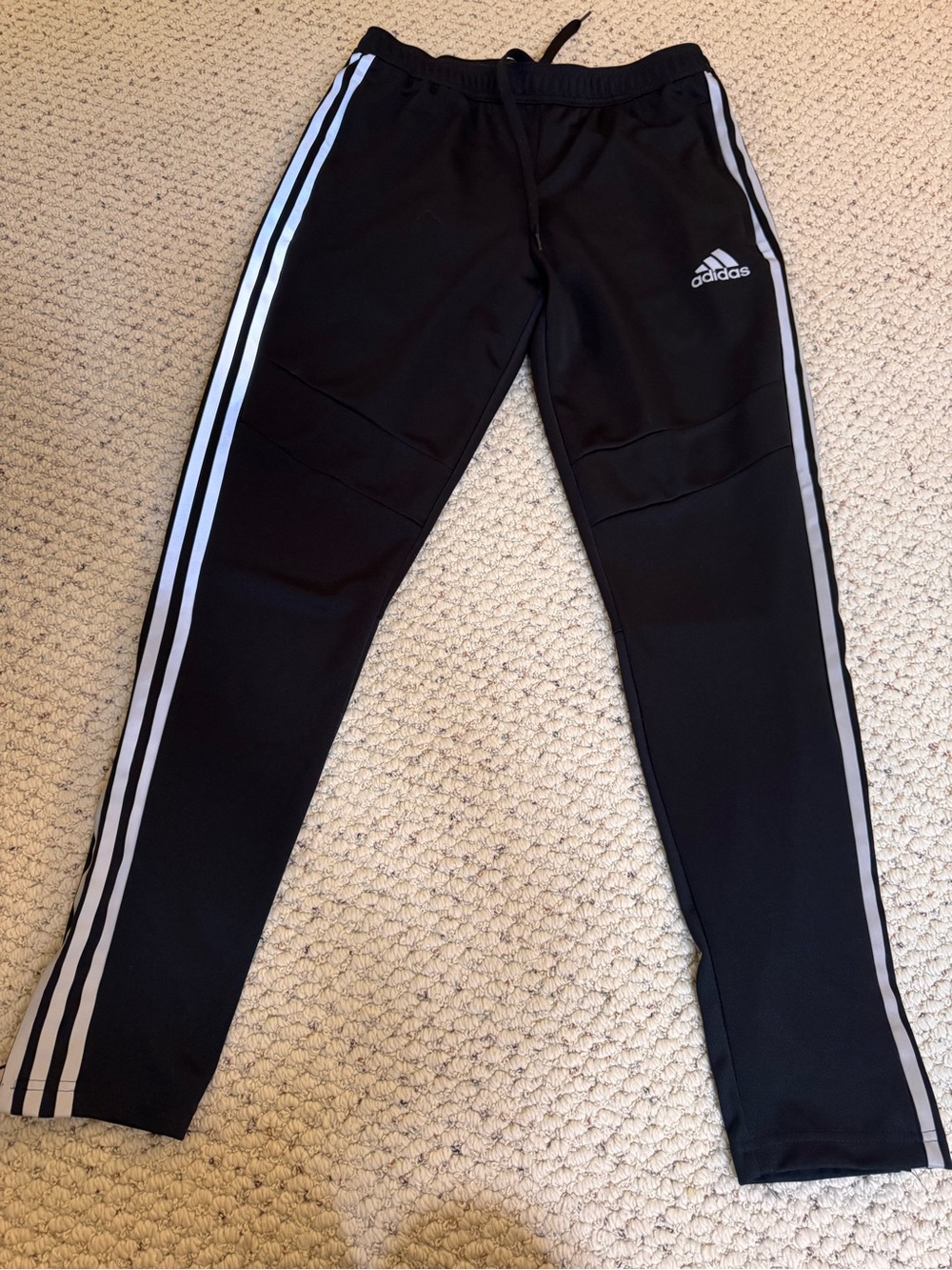 Adidas Men’s Black Track Pants with White Stripe 0098